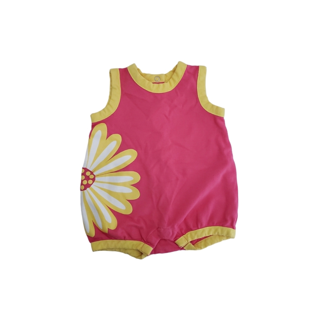 Hanna Andersson 0-3 Months Baby Girl Flower Pink Bubble Romper